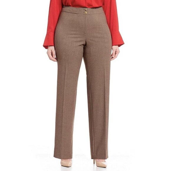 NWT Calvin Klein Traditional Fit Trouser Pants in Heather Taupe Sz. 24W - Picture 2 of 3